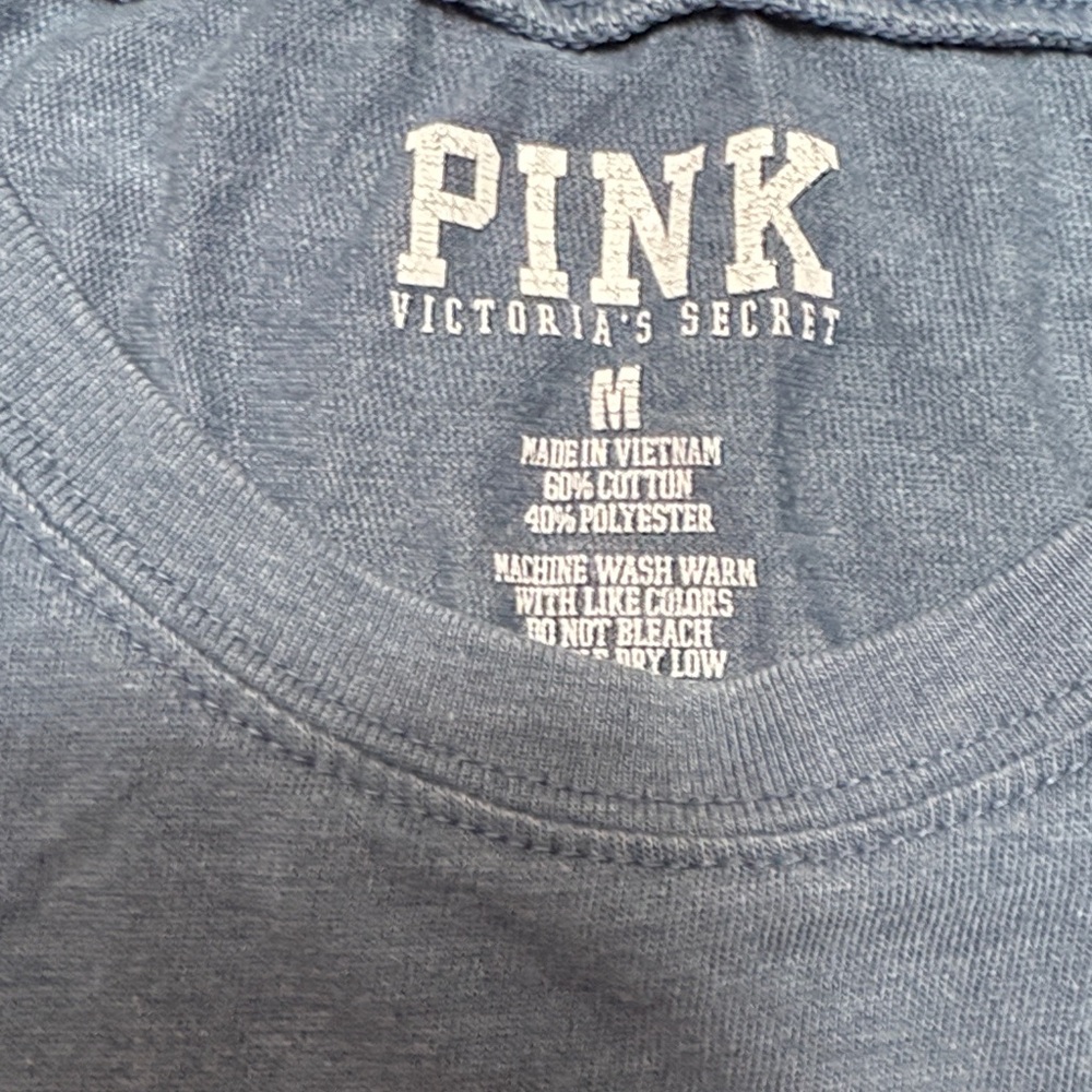 PINK Victoria's Secret Blue Phi Beta Pink T Shirt w/ Retro Dog Logo - Picture 2 of 5